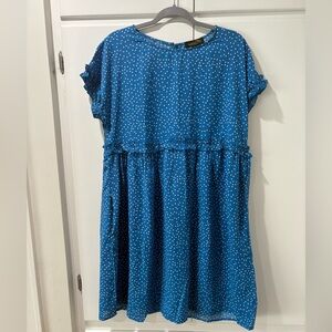 Suzanne Betro Blue Dress with White Dots L